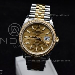 DateJust 36 SS 126283rbr VSF 1:1 Best Edition 904L Steel YG Textured Dial on Jubilee Bracelet VS3235