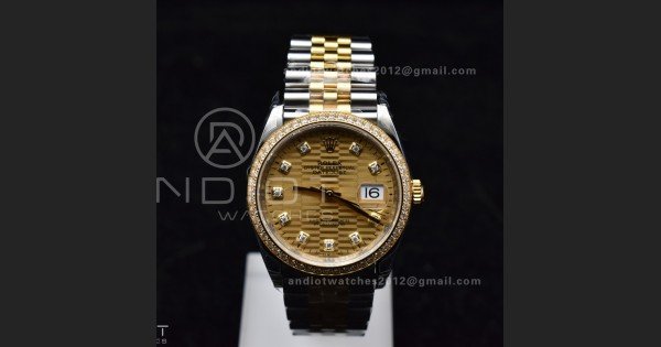DateJust 36 SS 126283rbr VSF 1:1 Best Edition 904L Steel YG Textured Diamonds Dial on Jubilee Bracelet VS3235 - Image 2
