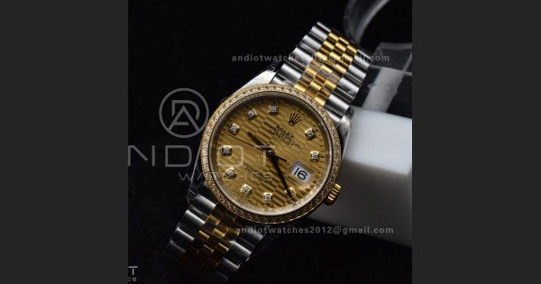 DateJust 36 SS 126283rbr VSF 1:1 Best Edition 904L Steel YG Textured Diamonds Dial on Jubilee Bracelet VS3235 - Image 3