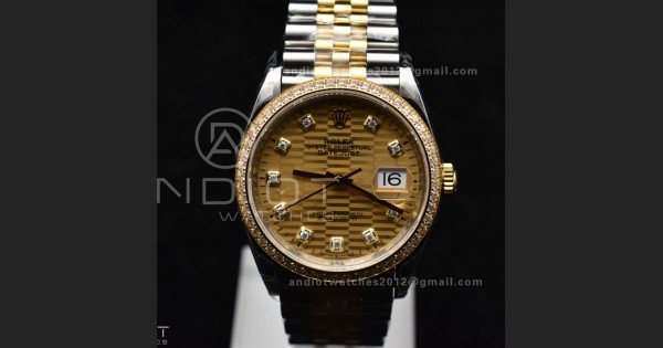 DateJust 36 SS 126283rbr VSF 1:1 Best Edition 904L Steel YG Textured Diamonds Dial on Jubilee Bracelet VS3235 - Image 4