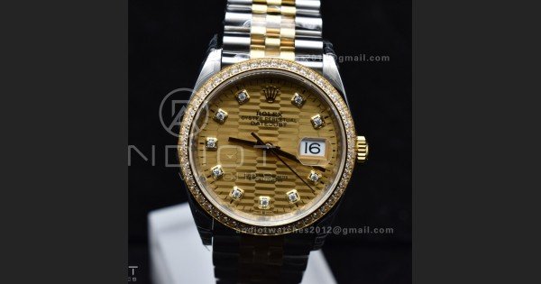 DateJust 36 SS 126283rbr VSF 1:1 Best Edition 904L Steel YG Textured Diamonds Dial on Jubilee Bracelet VS3235 - Image 5