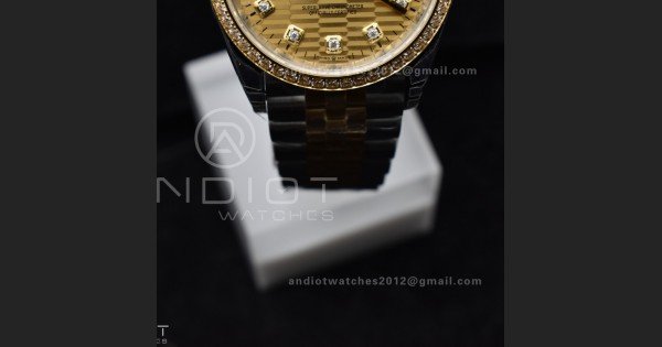 DateJust 36 SS 126283rbr VSF 1:1 Best Edition 904L Steel YG Textured Diamonds Dial on Jubilee Bracelet VS3235 - Image 7