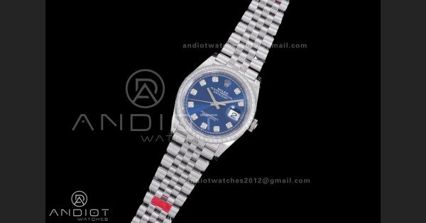 DateJust 36 SS 126284 VSF 1:1 Best Edition 904L Steel Blue Diamonds Dial & bezel on Jubilee Bracelet VS3235 - Image 2