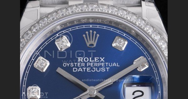DateJust 36 SS 126284 VSF 1:1 Best Edition 904L Steel Blue Diamonds Dial & bezel on Jubilee Bracelet VS3235 - Image 4