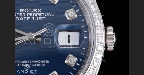 DateJust 36 SS 126284 VSF 1:1 Best Edition 904L Steel Blue Textured Diamonds Dial on Jubilee Bracelet VS3235 - Image 8