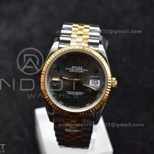 DateJust 36 SS/RG 126231 VSF 1:1 Best Edition 904L Steel Gray Dial Green Roman Marker on Jubilee Bracelet VS3235