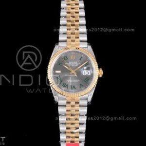 DateJust 36 SS/YG 126233 VSF 1:1 Best Edition 904L Steel Gray Dial Green Roman Marker on Jubilee Bracelet VS3235