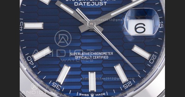 DateJust 41 126300 904L SS VSF 1:1 Best Edition Blue Textured Dial on Oyster Bracelet VS3235 - Image 5
