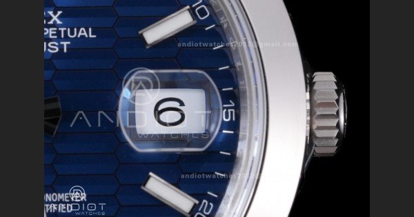 DateJust 41 126300 904L SS VSF 1:1 Best Edition Blue Textured Dial on Oyster Bracelet VS3235 - Image 7
