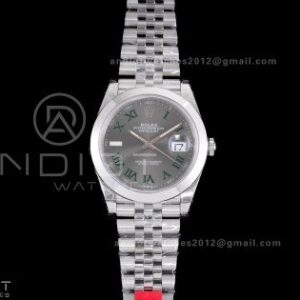 DateJust 41 126300 904L SS VSF 1:1 Best Edition Gray Dial Green Roman on Jubilee Bracelet VS3235