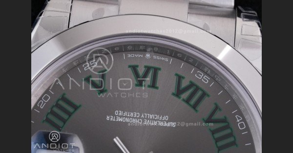 DateJust 41 126300 904L SS VSF 1:1 Best Edition Gray Dial Green Roman on Oyster Bracelet VS3235 - Image 6