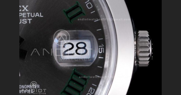 DateJust 41 126300 904L SS VSF 1:1 Best Edition Gray Dial Green Roman on Oyster Bracelet VS3235 - Image 7