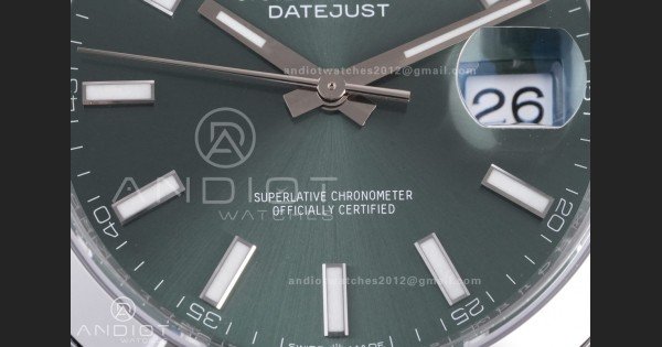 DateJust 41 126300 904L SS VSF 1:1 Best Edition Green Dial on Oyster Bracelet VS3235 - Image 5
