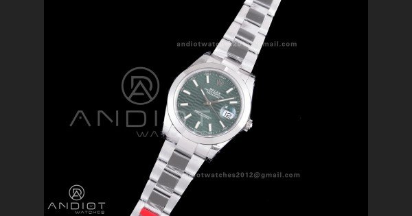 DateJust 41 126300 904L SS VSF 1:1 Best Edition Green Textured Dial on Oyster Bracelet VS3235 - Image 2