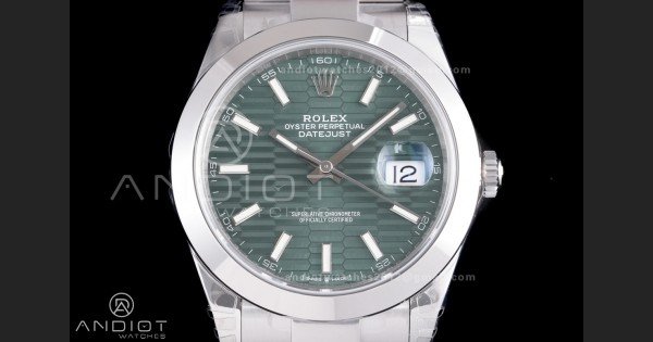DateJust 41 126300 904L SS VSF 1:1 Best Edition Green Textured Dial on Oyster Bracelet VS3235 - Image 3