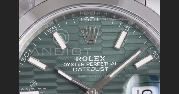 DateJust 41 126300 904L SS VSF 1:1 Best Edition Green Textured Dial on Oyster Bracelet VS3235 - Image 4
