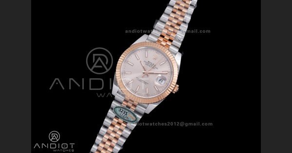 DateJust 41 126331 Clean 1:1 Best Edition 904L Steel Champagne Dial on SS/RG Jubilee Bracelet SH3235 - Image 2
