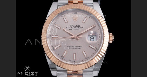 DateJust 41 126331 Clean 1:1 Best Edition 904L Steel Champagne Dial on SS/RG Jubilee Bracelet SH3235 - Image 3