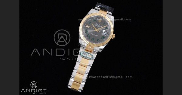 DateJust 41 126333 Clean 1:1 Best Edition 904L Steel Gray Dial Green Roman Marker on SS/YG Oyster Bracelet SH3235 (72 Hours Power Reserve) - Image 2
