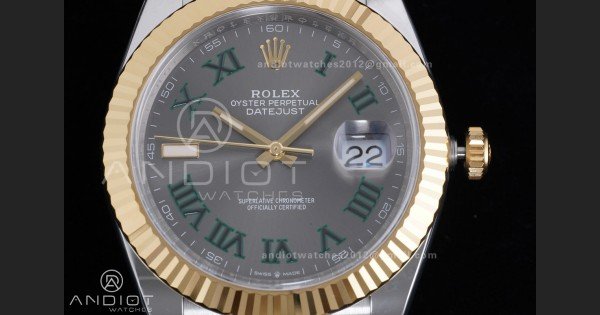 DateJust 41 126333 Clean 1:1 Best Edition 904L Steel Gray Dial Green Roman Marker on SS/YG Oyster Bracelet SH3235 (72 Hours Power Reserve) - Image 3