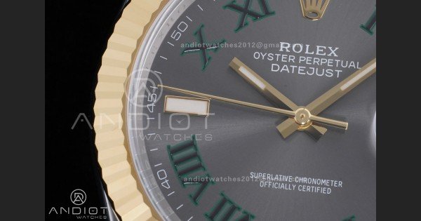 DateJust 41 126333 Clean 1:1 Best Edition 904L Steel Gray Dial Green Roman Marker on SS/YG Oyster Bracelet SH3235 (72 Hours Power Reserve) - Image 4
