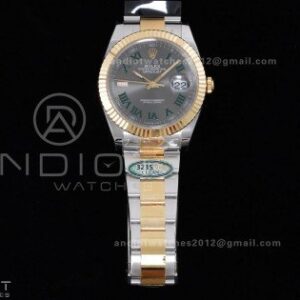 DateJust 41 126333 Clean 1:1 Best Edition 904L Steel Gray Dial Green Roman Marker on SS/YG Oyster Bracelet SH3235 (72 Hours Power Reserve)