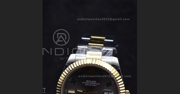 DateJust 41 126333 SS/YG GMF 1:1 Best Edition 904L Steel Gray Green Roman Dial on SS/YG Oyster Bracelet A2836 - Image 6