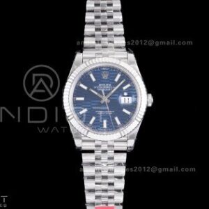 DateJust 41 126334 904L SS VSF 1:1 Best Edition Blue Textured Dial on Jubilee Bracelet VS3235