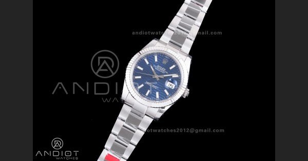 DateJust 41 126334 904L SS VSF 1:1 Best Edition Blue Textured Dial on Oyster Bracelet VS3235 - Image 2