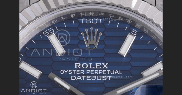 DateJust 41 126334 904L SS VSF 1:1 Best Edition Blue Textured Dial on Oyster Bracelet VS3235 - Image 4