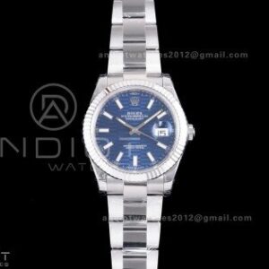 DateJust 41 126334 904L SS VSF 1:1 Best Edition Blue Textured Dial on Oyster Bracelet VS3235
