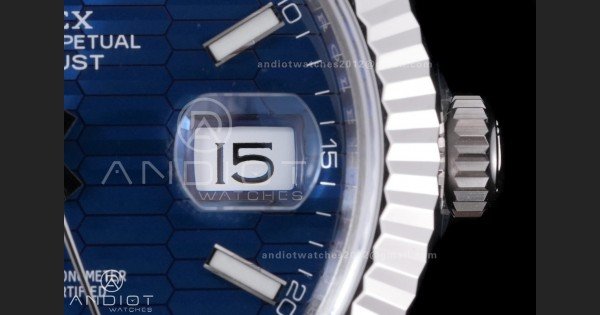 DateJust 41 126334 904L SS VSF 1:1 Best Edition Blue Textured Dial on Oyster Bracelet VS3235 - Image 7
