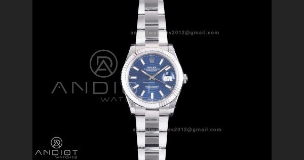 DateJust 41 126334 904L SS VSF 1:1 Best Edition Blue Textured Dial on Oyster Bracelet VS3235