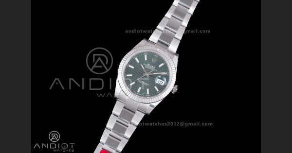 DateJust 41 126334 904L SS VSF 1:1 Best Edition Green Textured Dial on Oyster Bracelet VS3235 - Image 2