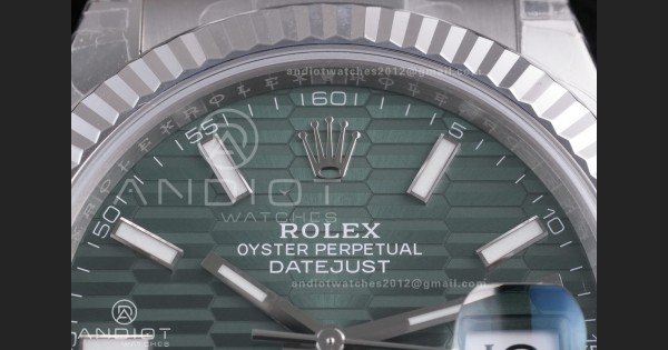 DateJust 41 126334 904L SS VSF 1:1 Best Edition Green Textured Dial on Oyster Bracelet VS3235 - Image 4