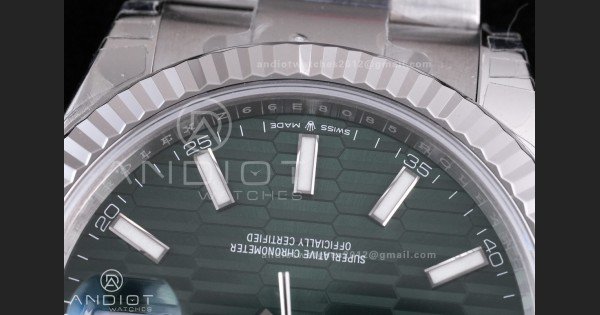 DateJust 41 126334 904L SS VSF 1:1 Best Edition Green Textured Dial on Oyster Bracelet VS3235 - Image 6