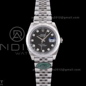DateJust 41 126334 RCF 1:1 Best Edition 904L Steel Black Diamonds Dial on Jubilee Bracelet RC3235