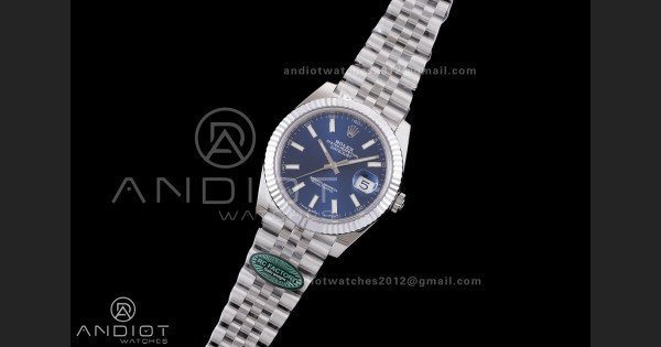 DateJust 41 126334 RCF 1:1 Best Edition 904L Steel Blue Stick Dial on Jubilee Bracelet RC3235 - Image 2
