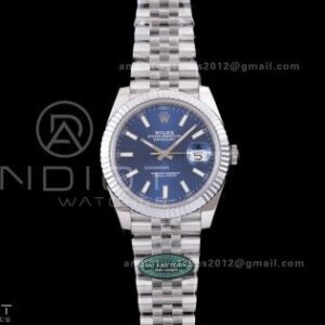 DateJust 41 126334 RCF 1:1 Best Edition 904L Steel Blue Stick Dial on Jubilee Bracelet RC3235