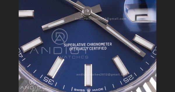 DateJust 41 126334 RCF 1:1 Best Edition 904L Steel Blue Stick Dial on Jubilee Bracelet RC3235 - Image 5