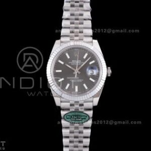 DateJust 41 126334 RCF 1:1 Best Edition 904L Steel Gray Stick Dial on Jubilee Bracelet RC3235