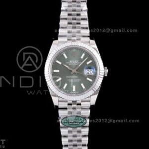 DateJust 41 126334 RCF 1:1 Best Edition 904L Steel Green Stick Dial on Jubilee Bracelet RC3235