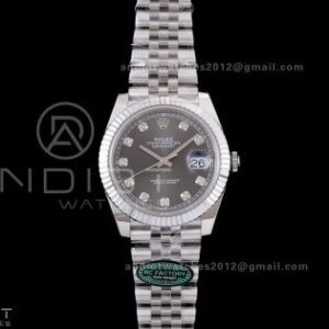 DateJust 41 126334 RCF 1:1 Best Edition 904L Steel Grey Diamonds Dial on Jubilee Bracelet RC3235