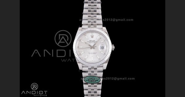 DateJust 41 126334 RCF 1:1 Best Edition 904L Steel Sliver Stick Dial on Jubilee Bracelet RC3235