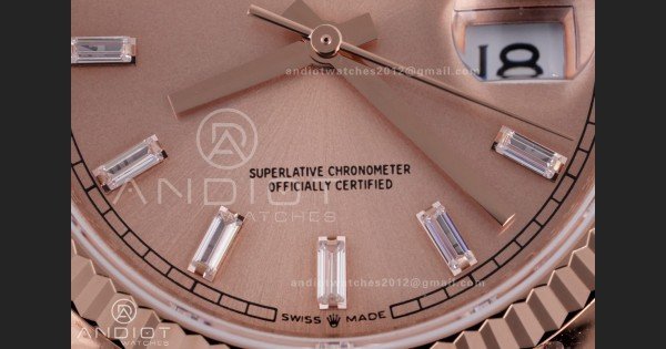 Day Date 128235 Gain Weight RG QF 1:1 Best Edition RG Dial T Diamond Marker On RG President Bracelet A2836 - Image 5
