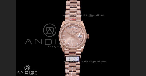 Day Date 128235 Gain Weight RG QF 1:1 Best Edition RG Dial T Diamond Marker On RG President Bracelet A2836