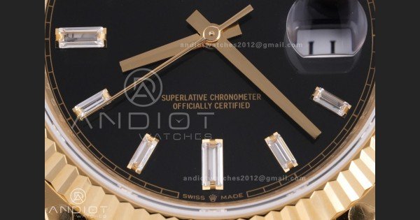 Day Date 228238 40mm Gain Weight QF 1:1 Best Edition Black Dial T Diamond Markers On YG President Bracelet DD3255 - Image 5