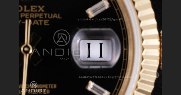Day Date 228238 40mm Gain Weight QF 1:1 Best Edition Black Dial T Diamond Markers On YG President Bracelet DD3255 - Image 6