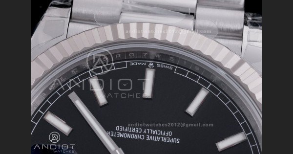 Day Date 228239 40mm 904L SS VSF 1:1 Best Edition Black Dial Stick Marker On SS President Bracelet DD3255 - Image 7
