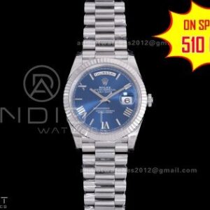 Day Date 228239 40mm 904L SS VSF 1:1 Best Edition Blue Dial Roman Markers On SS President Bracelet DD3255
